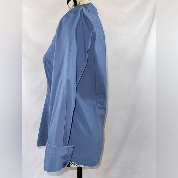 Ann Taylor: Blue French cuff fitted shirt - Picture 2 of 5